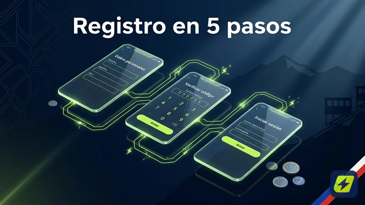 Pasos del registro en JugaBet Chile mostrados en pantallas secuenciales